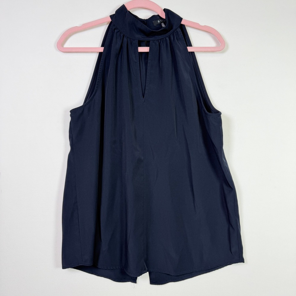Stella & Dot Black‎ Halter Keyhole Neck Sleeveless Blouse L